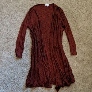 LuLaRoe Sarah duster cardigan red-orange